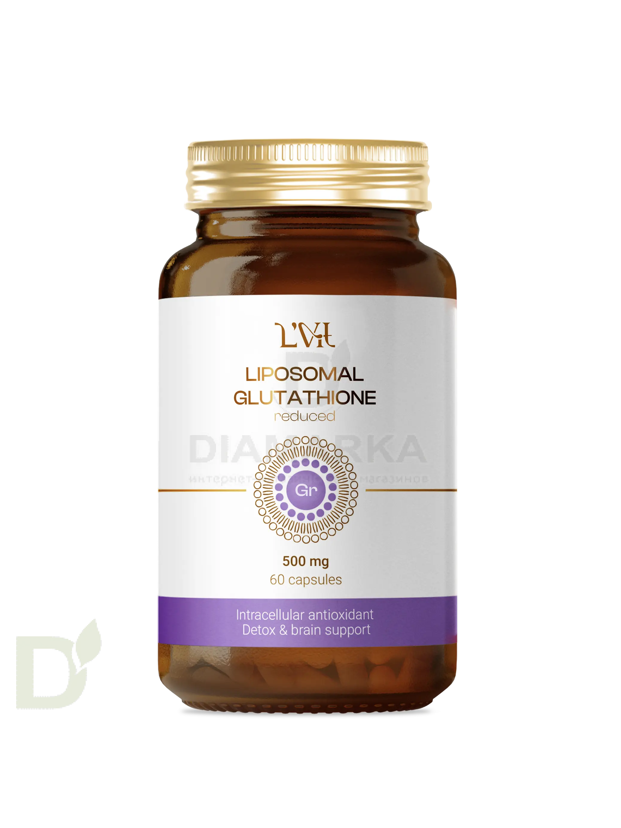 Витамины L'Vit Liposomal Glutathione/Глутатион, 200 мг в 1 капсуле, 60 капс