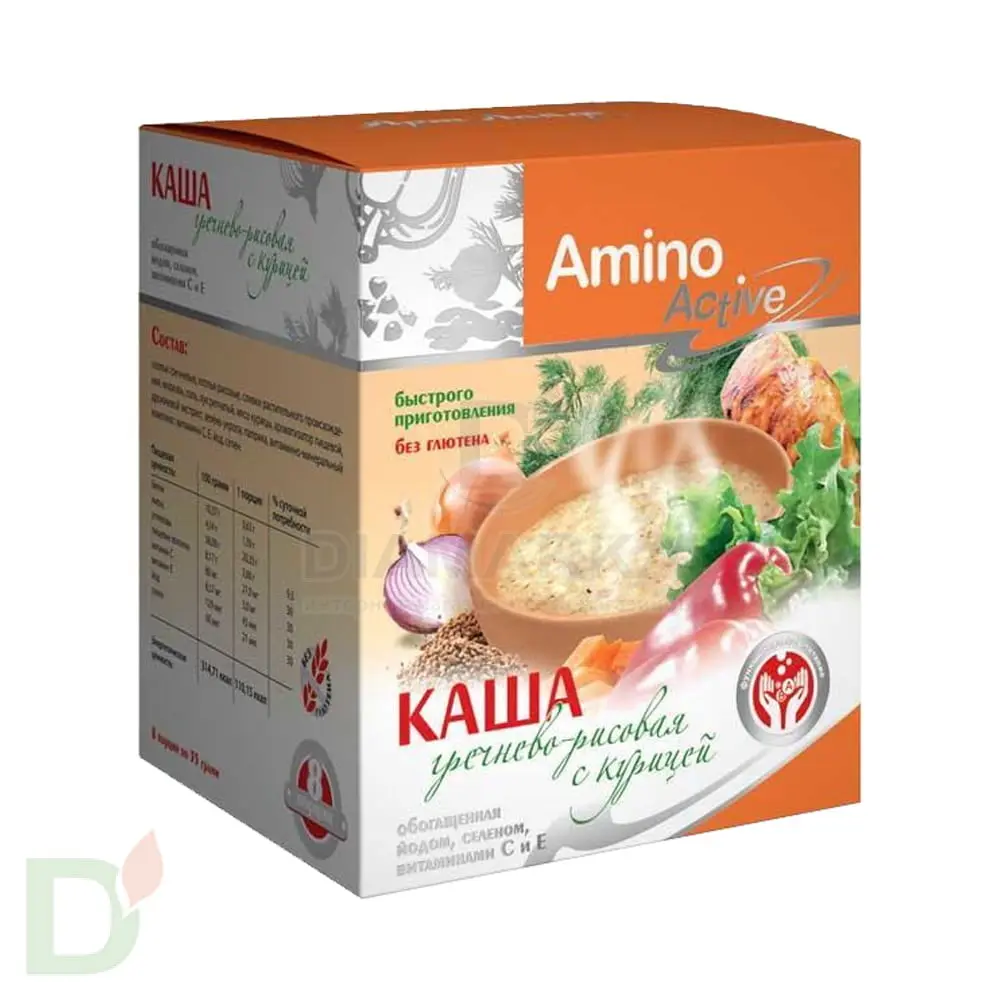 Каша Amino Active Гречнево-Рисовая с курицей, 35г