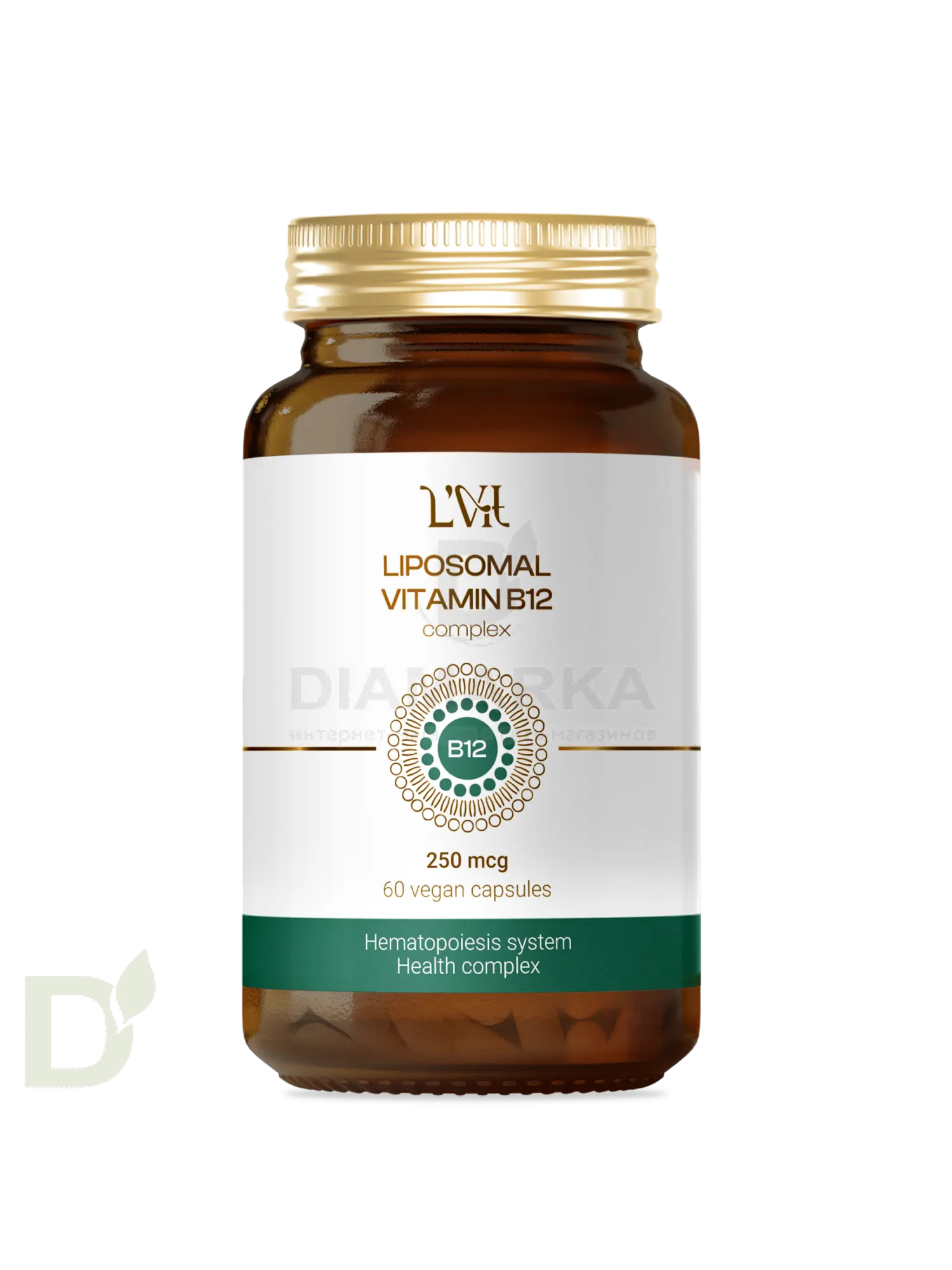 Витамины L'Vit Liposomal Vitamin B12+B9 complex, 250+200 мг в 1 капсуле, 60 капс в Нижнем Новгороде