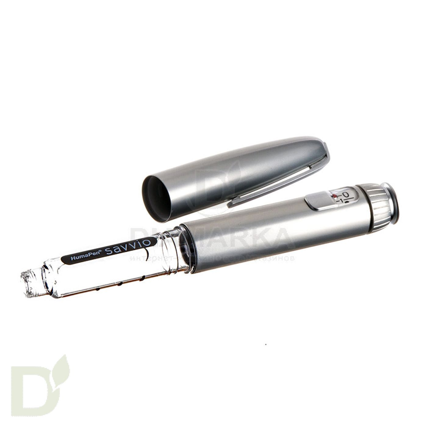 Шприц ручка ХумаПен Саввио Серебряная (HumaPen Savvio), шаг 1 ед.
