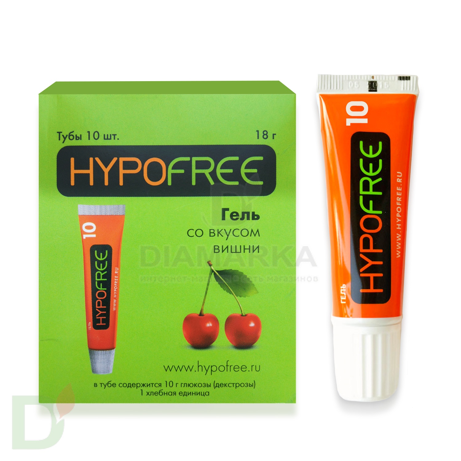 Гель HYPOFREE 1ХЕ Вишня, упак. 10 туб