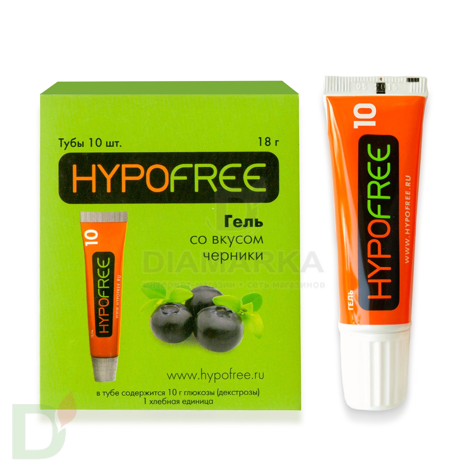 Гель HYPOFREE 1ХЕ Черника, упак. 10 туб