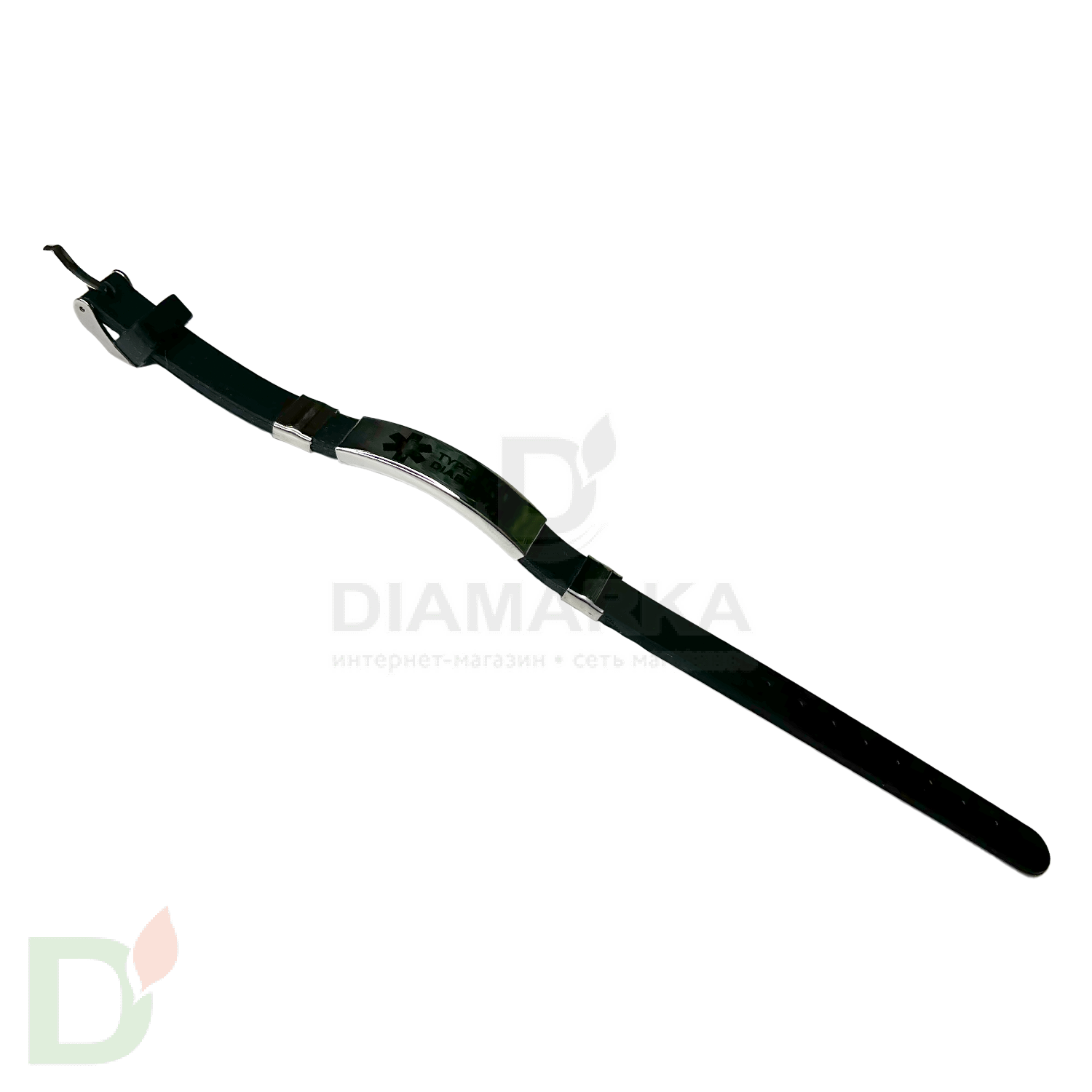 Браслет силиконовый Диабет 2 типа с застежкой (16-21см) в Нижнем Новгороде