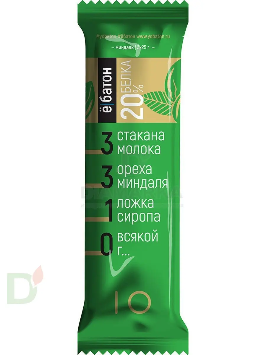Батончик протеиновый Ё/батон Миндаль в шоколадной глазури 50гр в Нижнем Новгороде