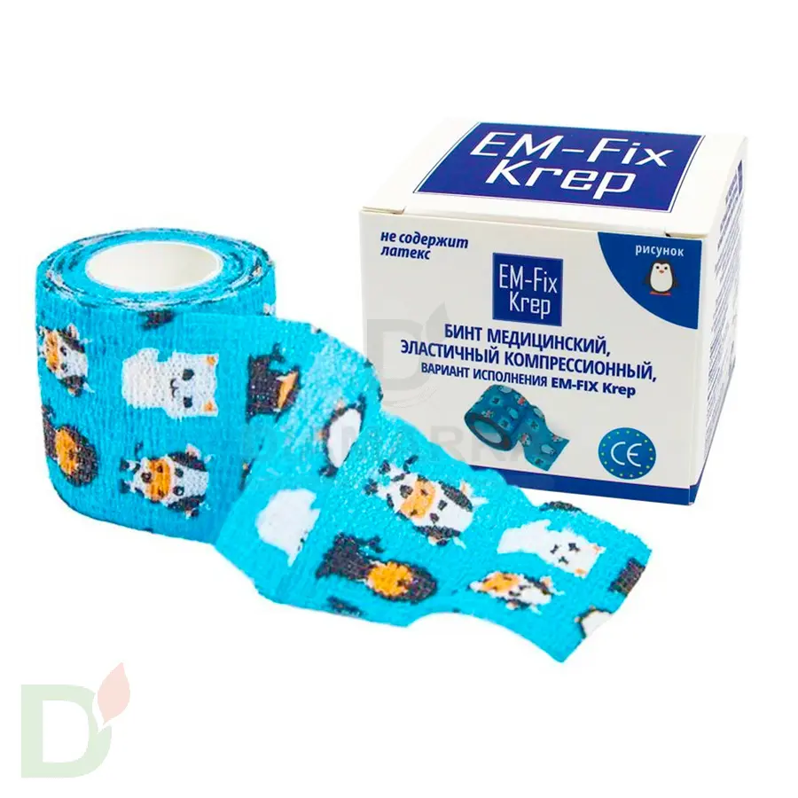 Бинт эластичный когезивный EM-fix krep Детский, 5см х 4,5м в Нижнем Новгороде